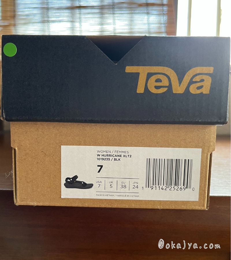 TevaハリケーンXLT2のレディース24cmの箱